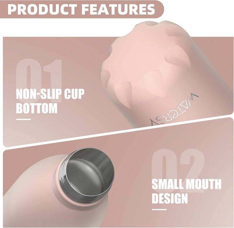 WATERSY Stainless Steel water bottles,17oz/500ml Insulated Water Bottles,Pink metal water bottle Keeps Drink Cold and Hot,BPA Free kids water bottles for School,Gym,Travel,Sports - Image 5